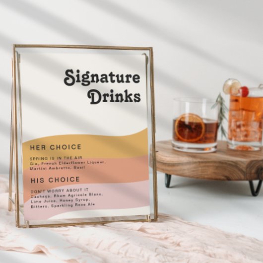 Moderne Retro-70er Jahre Regenbogensignatur Geträn Poster