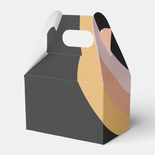 Moderne Retro 70er Rainbow Dark Gastgeschenk Hochz Geschenkschachtel (Rückseite)