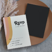 Moderne Retro 70er Rainbow Dark RSVP Card