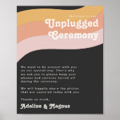 Moderne Retro 70er Rainbow Dark Unplugged Zeremoni Poster (Vorne)