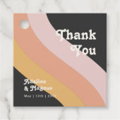 Moderne Retro 70er Rainbow Dark Vielen Dank Geschenkanhänger (Vorderseite)