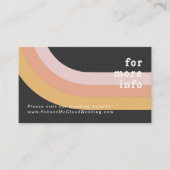 Moderne Retro 70er Rainbow Dark Wedding Website Begleitkarte (Vorderseite)