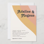 Moderne Retro 70er-Rainbow-Hochzeit Einladung (Vorderseite)