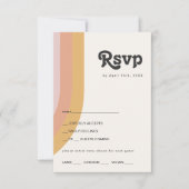 Moderne Retro 70er Rainbow Menü Auswahl RSVP Karte (Vorderseite)
