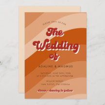 Moderne Retro 70er Rainbow Orange Foto Wedding