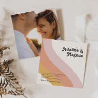 Moderne Retro 70er Rainbow Square Foto Hochzeit