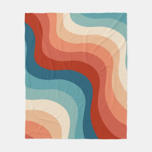 Moderne Retro 70er Stripes Fleecedecke (Vorderseite)