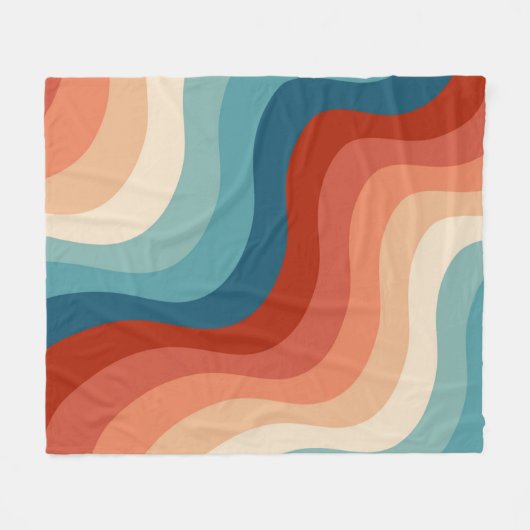 Moderne Retro 70er Stripes Fleecedecke (Vorderseite (Horizontal))