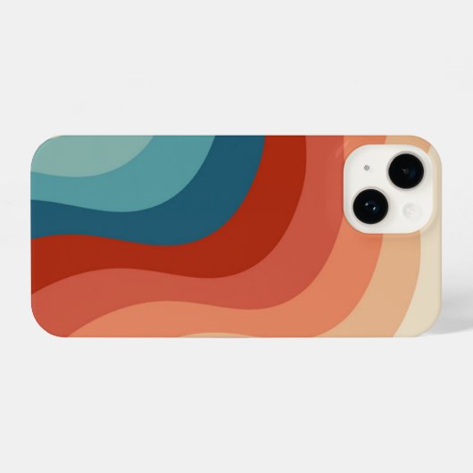 Moderne Retro 70er Stripes iPhone Hülle (Rückseite (Horizontal))