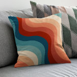 Moderne Retro 70er Stripes Kissen<br><div class="desc">Modernes Retro-70er-Stilstreifen-Kissen</div>