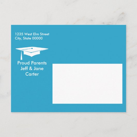 Moderne Retro-Abschluss-Karte Ankündigungspostkarte (Rückseite)