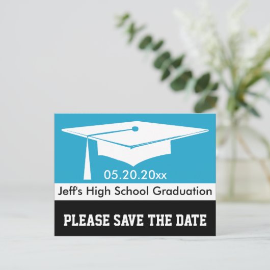 Moderne Retro-Abschluss-Karte Ankündigungspostkarte (Stehend Vorderseite)