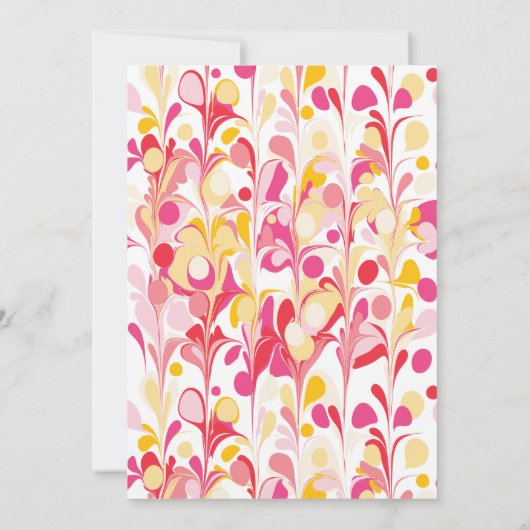 Moderne Retro Abstrakt Pink Babydusche Einladung (Rückseite)