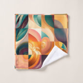 Moderne Retro-Abstrakt-Platz-Sammlung Badhandtuch Set (Waschlappen)