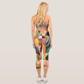 Moderne Retro-Abstrakt-Platz-Sammlung Capri Leggings (Rückseite)