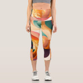 Moderne Retro-Abstrakt-Platz-Sammlung Capri Leggings (Vorderseite)