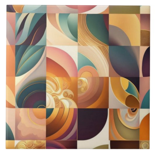 Moderne Retro-Abstrakt-Platz-Sammlung Fliese (Vorderseite)