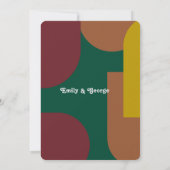 Moderne Retro-Abstrakte Hochzeit Einladung (Rückseite)