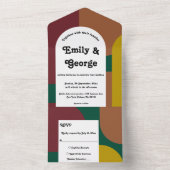 Moderne Retro Abstrakte Jugendstil All In One Einladung (Innen Boden)