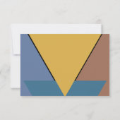 Moderne Retro Abstrakte Kunst-Déco Hochzeit RSVP Karte (Rückseite)