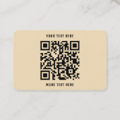 Moderne Retro-Abstrakte QR-Code Visitenkarte (Rückseite)