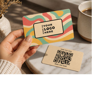 Moderne Retro-Abstrakte QR-Code Visitenkarte