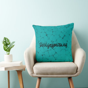 Moderne Retro-Aqua-Kies aus dem 20. Jahrhundert Kissen
