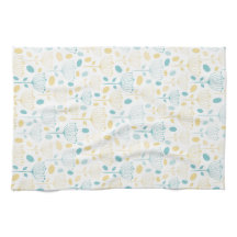 Moderne Retro-Aqua und Gelbe Flora