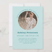 Moderne Retro Aquamarine Typografie 2 Foto Abschlu Einladung (Rückseite)