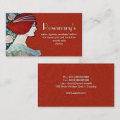 moderne Retro Art-Visitenkarte mit Frau Visitenkarte (Vorne/Hinten)