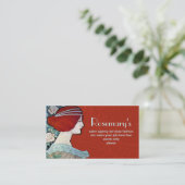 moderne Retro Art-Visitenkarte mit Frau Visitenkarte (Stehend Vorderseite)