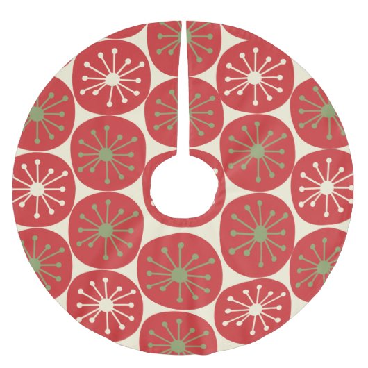 Moderne Retro Atomic Era Weihnachtssteine des Mitt Polyester Weihnachtsbaumdecke (Vorderseite)