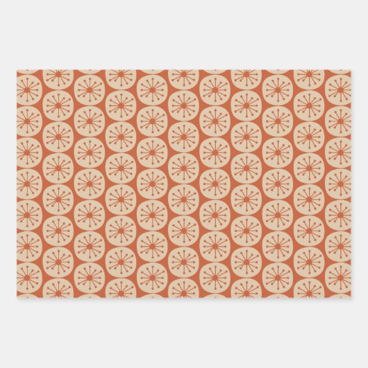 Moderne Retro-Atompunkte Aquamarin Orange Geschenkpapier Set (Vorderseite 3)