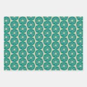 Moderne Retro-Atompunkte Aquamarin Orange Geschenkpapier Set (Vorderseite 2)