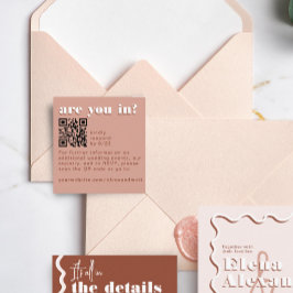 Moderne Retro-Belle Terracotta-UAWG QR-Karte Begleitkarte