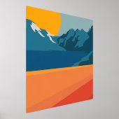 Moderne Retro-Berglandschaft - lebhaft rot und Foliendrucke (Ablage )