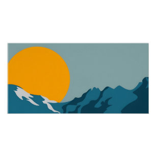 Moderne Retro-Bergwelt - Lebhaft Poster