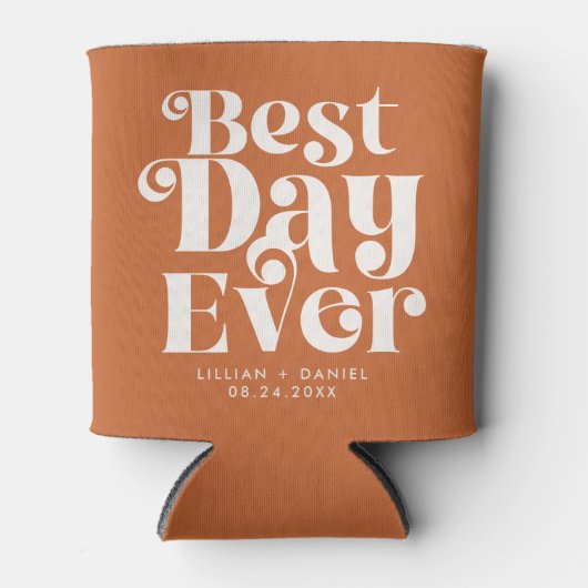 Moderne Retro Best Day Ever Wedding kann kühlen Dosenkühler (Vorderseite)