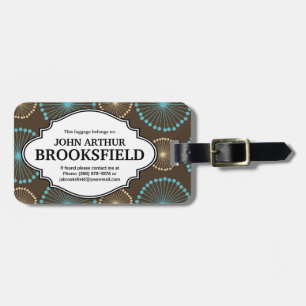 Moderne Retro blaue Sternexplosionen Browns mit Gepäckanhänger