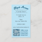 Moderne Retro Blue Colorful Candy Visitenkarte (Rückseite)