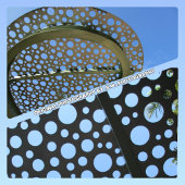 Moderne Retro Blue & White Ombre Polka Dots Black Fußmatte