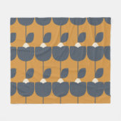 Moderne Retro-Blume: skandinavische Geometrie. Fleecedecke (Vorderseite (Horizontal))