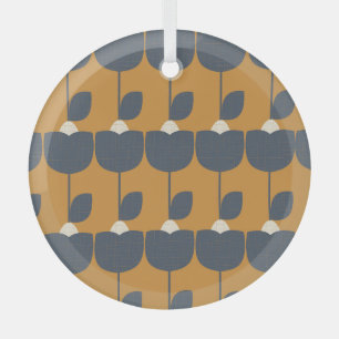 Moderne Retro-Blume: skandinavische Geometrie. Ornament Aus Glas