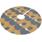 Moderne Retro-Blume: skandinavische Geometrie. Polyester Weihnachtsbaumdecke (Schrägansicht)