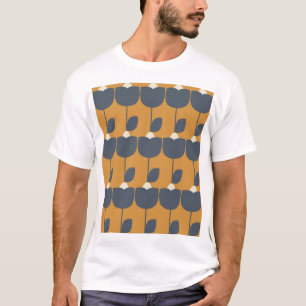 Moderne Retro-Blume: skandinavische Geometrie. T-Shirt