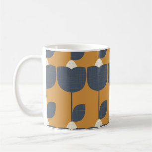Moderne Retro-Blumen: Skandinavische Geometrie. Kaffeetasse