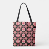 Moderne Retro-Blumen-Wallpaper-Muster Schulter Tasche (Rückseite)