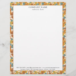 Moderne Retro-Blumenmuster Firmenname Details Briefbogen
