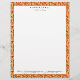 Moderne Retro-Blumenmuster Firmenname Details Briefbogen