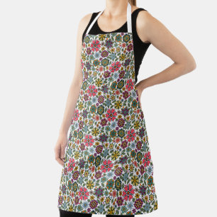 Moderne Retro-Blumenzeichnung Nahtloses Muster Kun Schürze